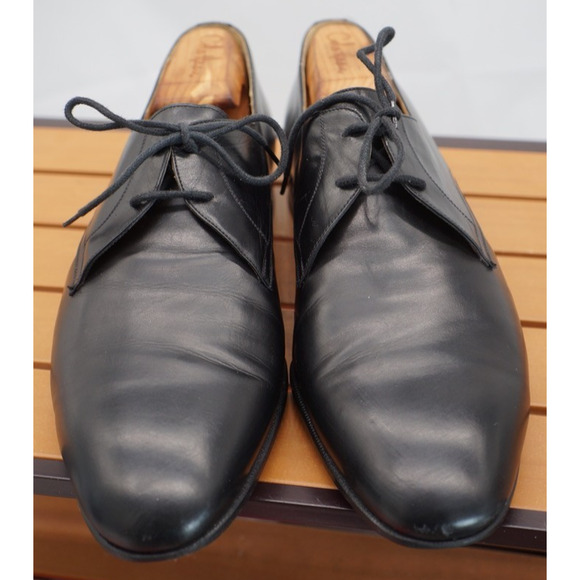 BRUNO MAGLI Plain Toe Leather Sz 9 Black Dress Shoes Bologna Italy main image 7